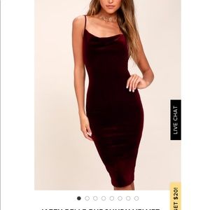 Lulus Jazzy Belle Burgundy Velvet Dress
